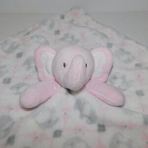 Blankets Beyond Plush Pink Gray Elephant Security blanket Baby lovey Nunu